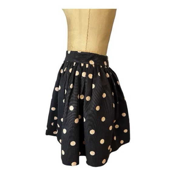 Kate Spade Polka Dot silk/cotton Black and ivory Flirty Polka Dot Mini Skirt - Picture 2 of 5